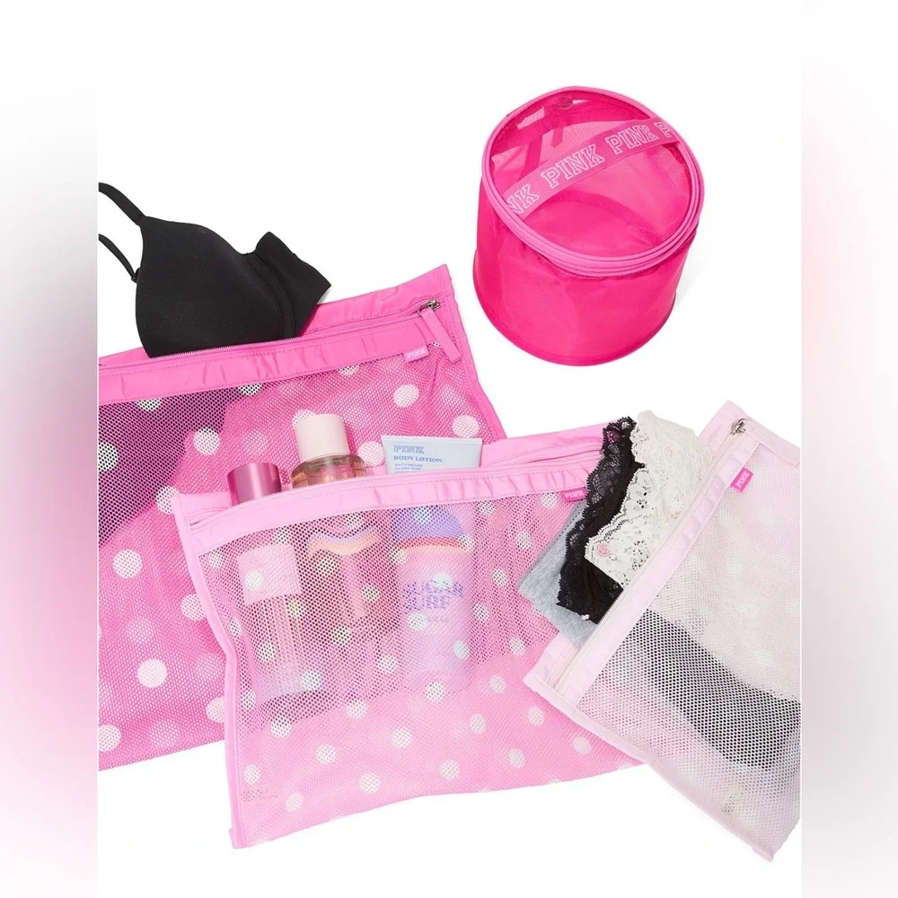 PINK VICTORIA’S SECRET 4-Pieces Delicates Wash Bag Set - Picture 3 of 3